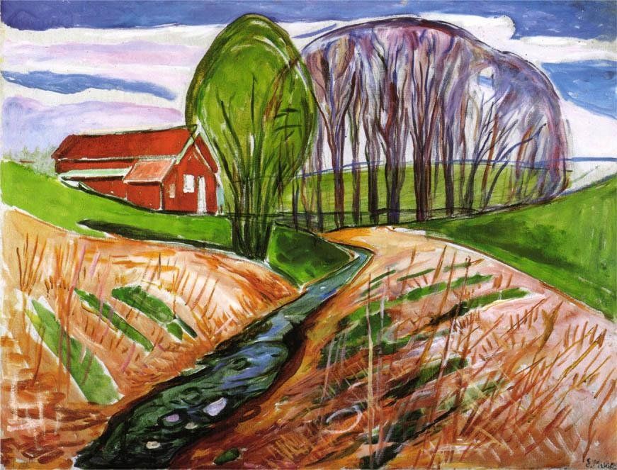 Edvard Munch Spring landscape at the red house 1935